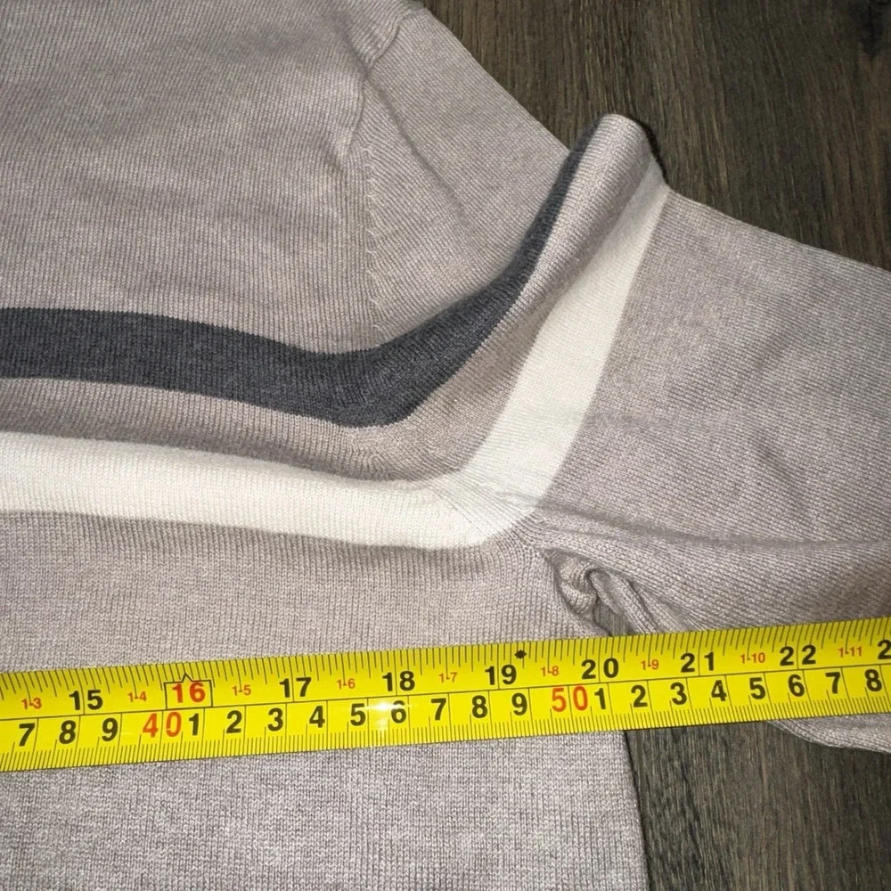 Banana Republic Sweater Mens L Tan 1/4 Zip Long‎ Sleeve Knit Casual Capsule